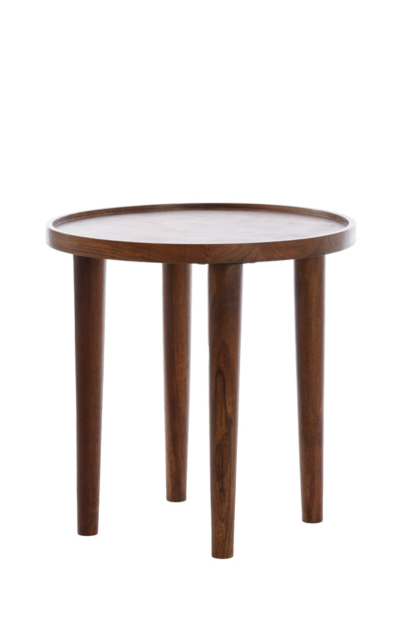 Light & Living bijzettafel QIANO - Ø49x49cm - bruin