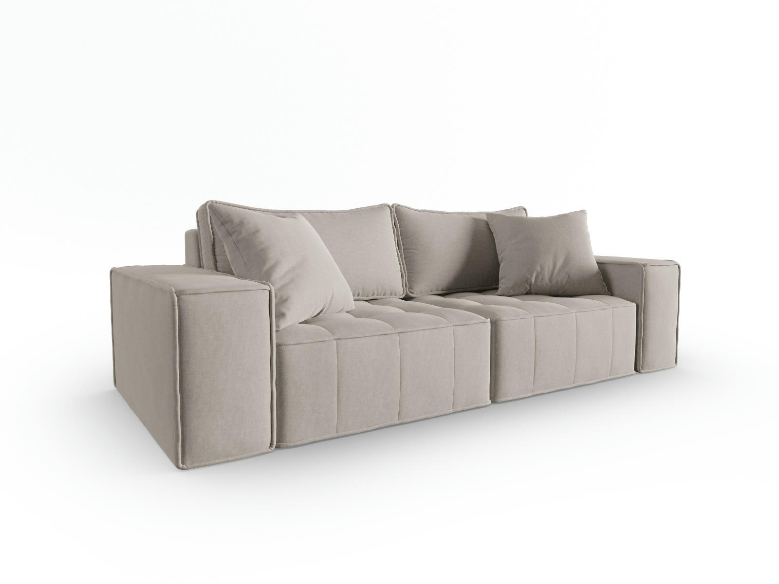 MIKE - Canapé modulable 3 places en tissu structurel gris clair