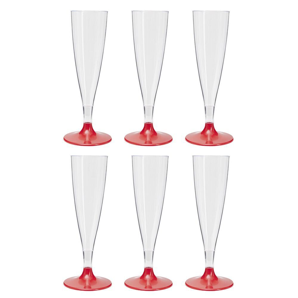 Fl&ucirc;te en plastique rouge réutilisable x6