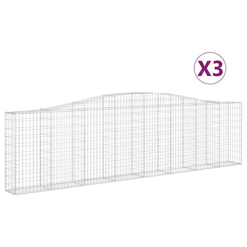 NNEVL Arched Gabion Baskets 3 pcs 400x30x100/120 cm Galvanised Iron