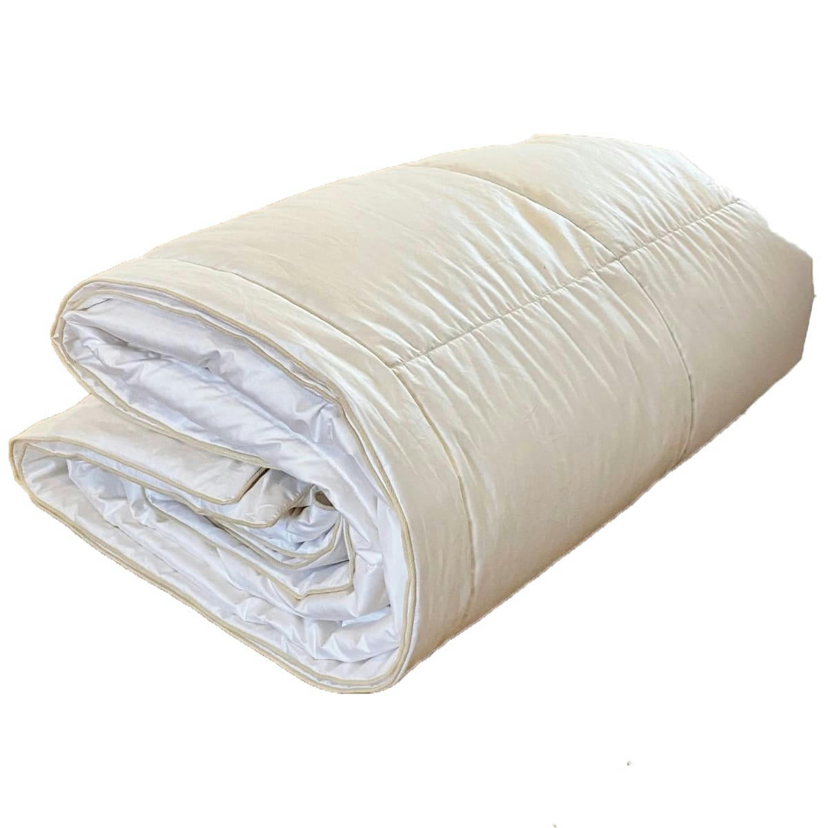 FRAICHEUR - Couette naturelle fine en duvet et coton bio king size 300x240 cm