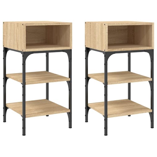 NNEVL Bedside Tables 2 pcs Sonoma Oak 35x34.5x70 cm Engineered Wood