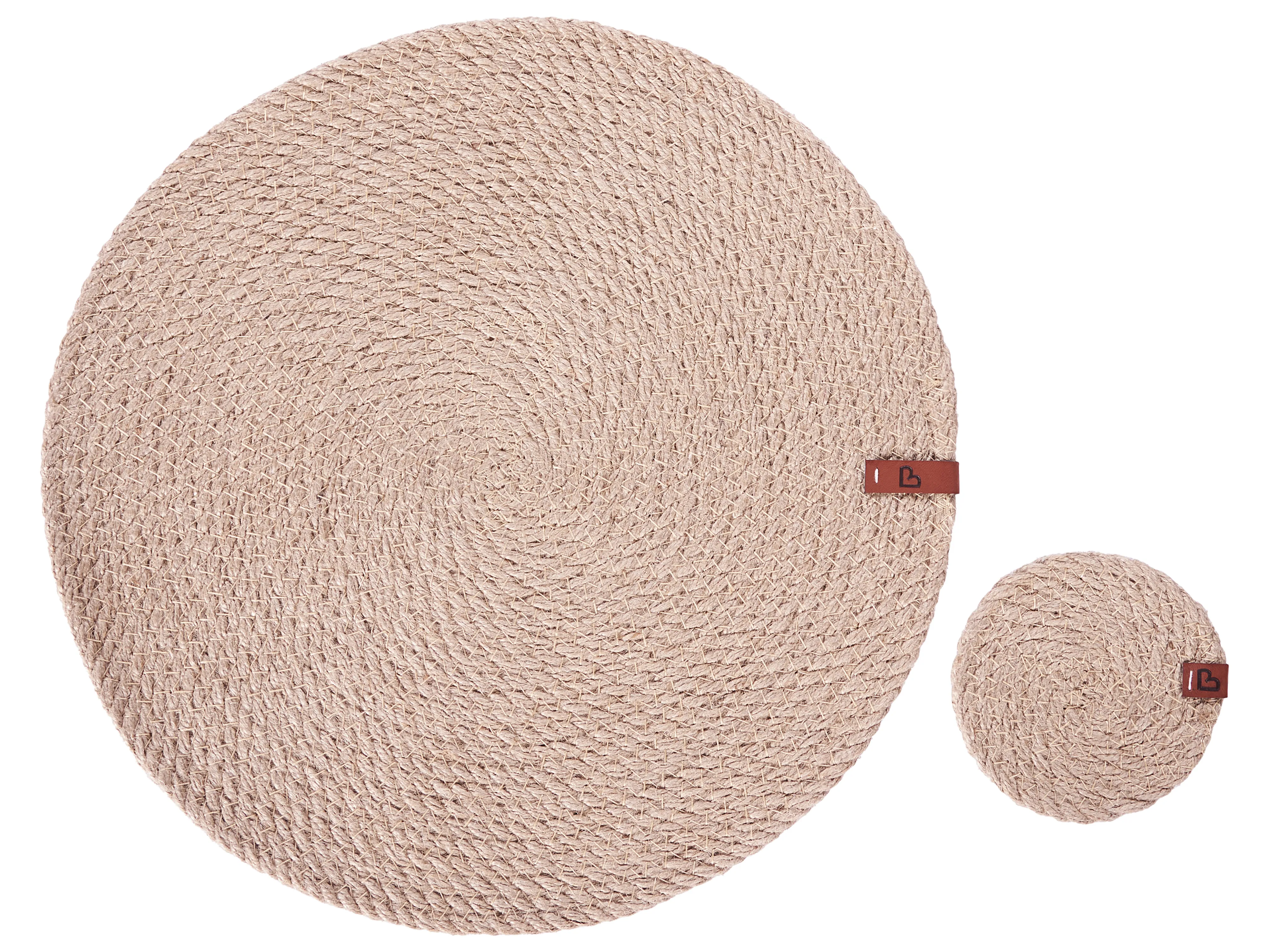 12 Piece Placemats and Coasters Set MUNTRIES Jute Natural
