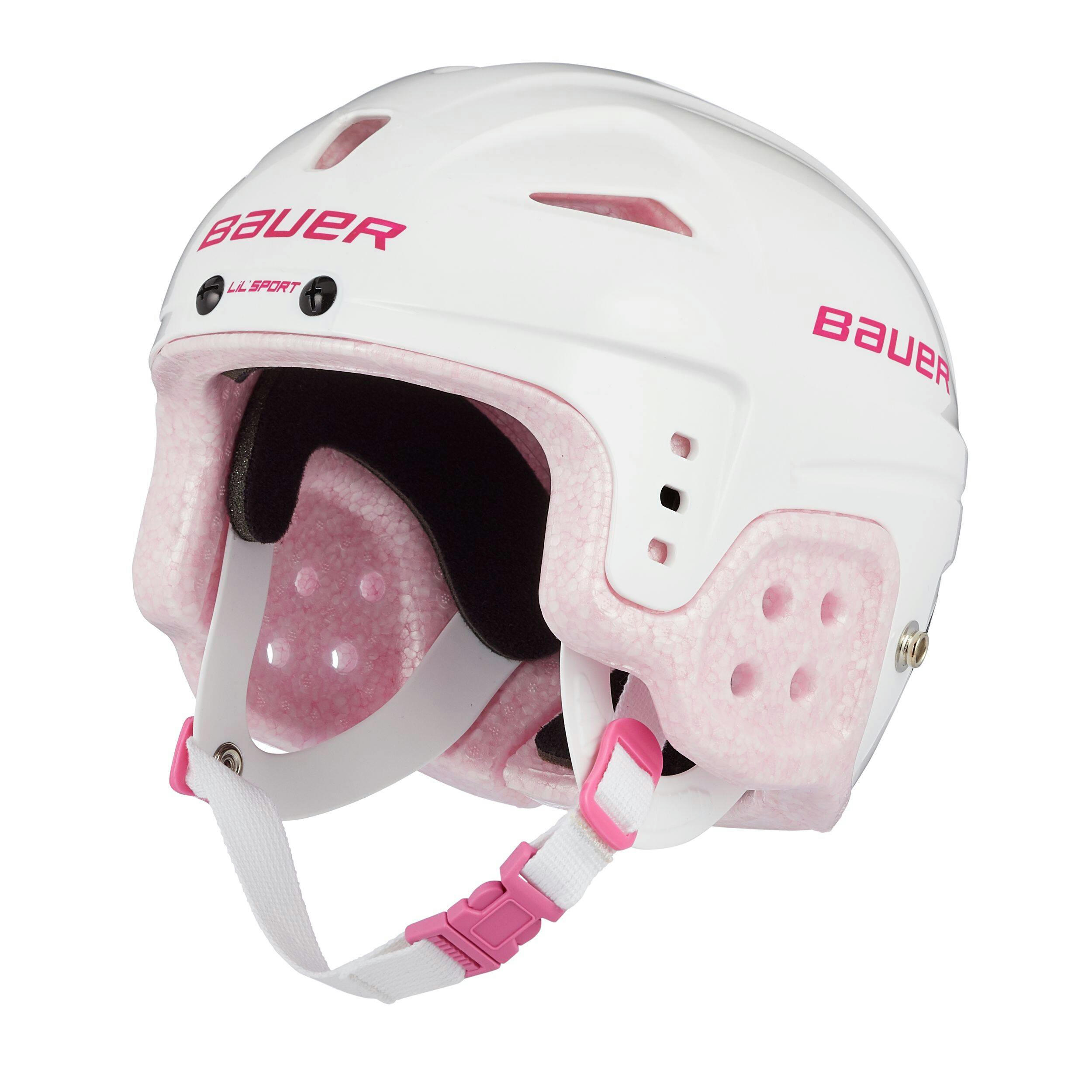 Bauer Lil' Sport Hockey Helmet, Youth, White & Pink