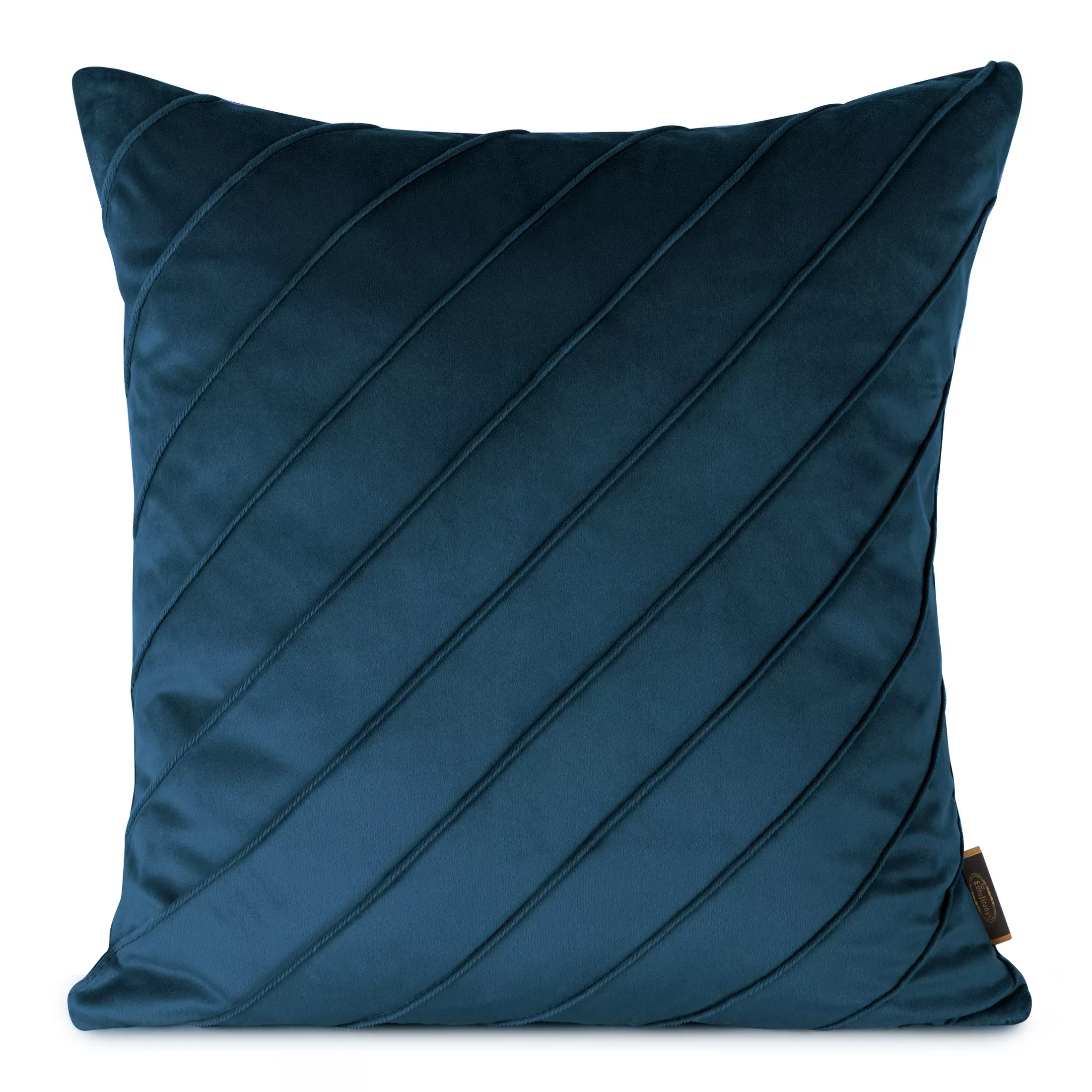 Poszewka na poduszkę 45x45 cm welwetowa granatowa z geometrycznym przeszywanym wzorem NALA Eurofirany Premium