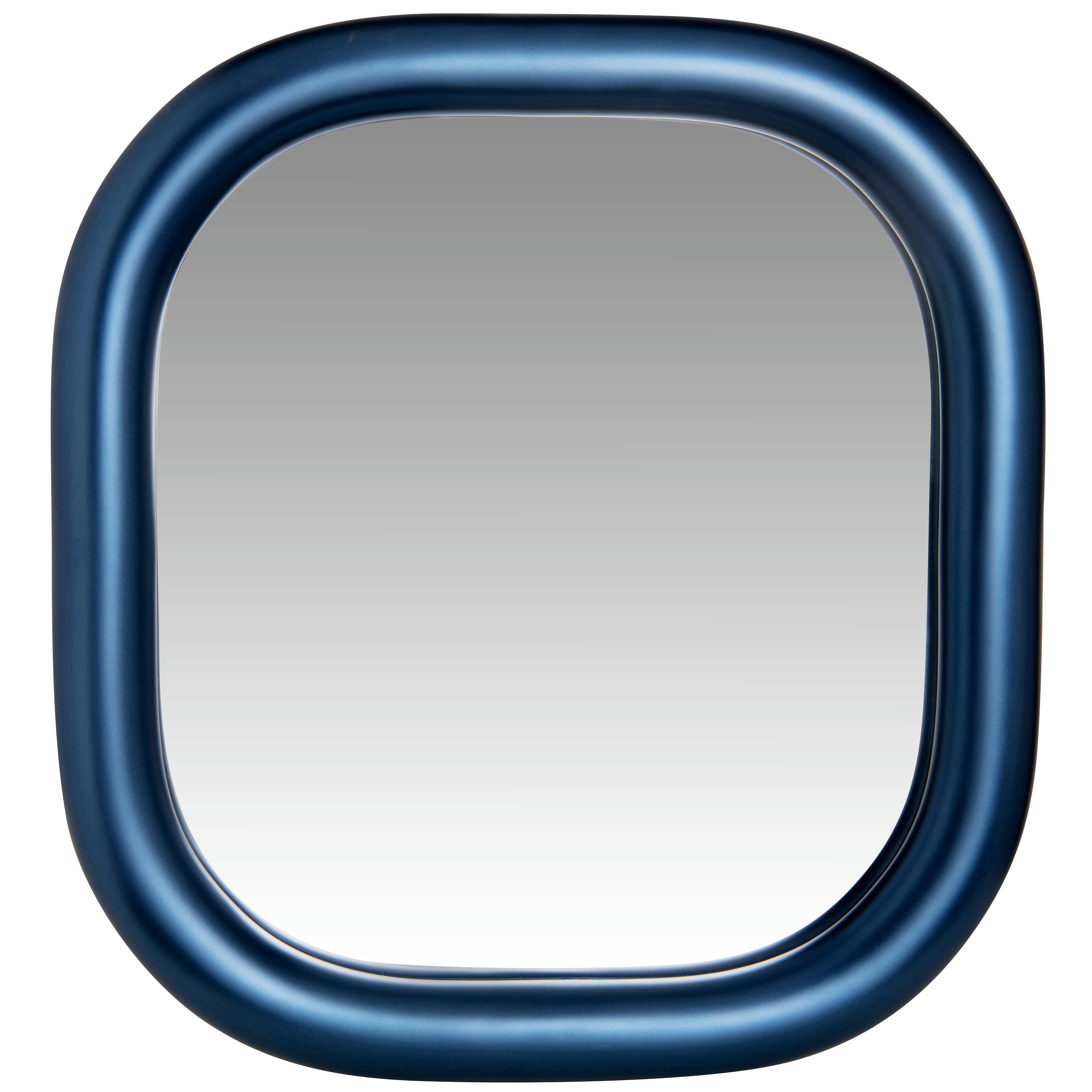 DIONE - Miroir carré en polyrésine bleue 50x54