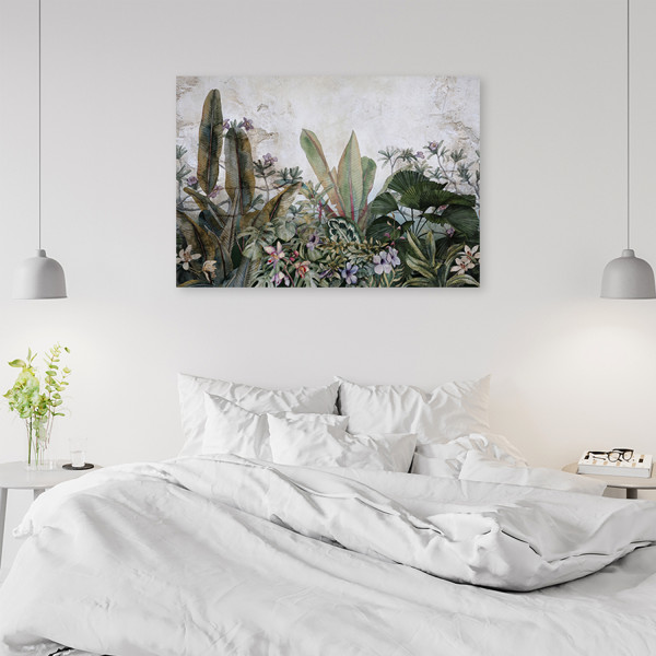 Feeby Obraz na płótnie, Egzotyczne liście na betonie 60x40