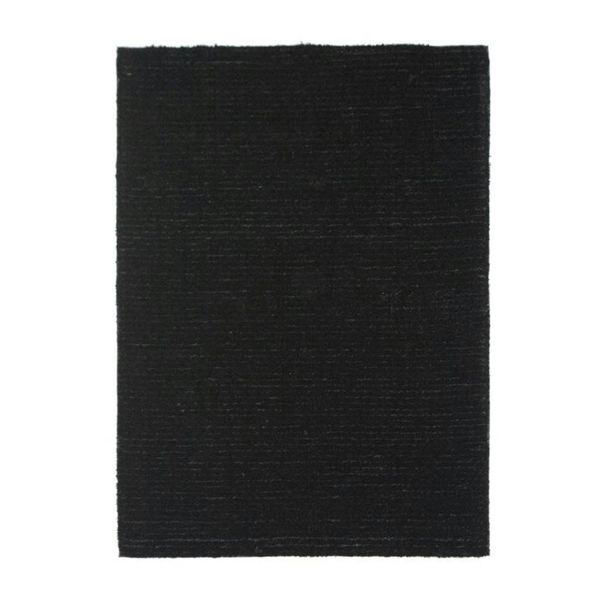 VIKING - Tapis à poils longs effet soyeux noir 190x200
