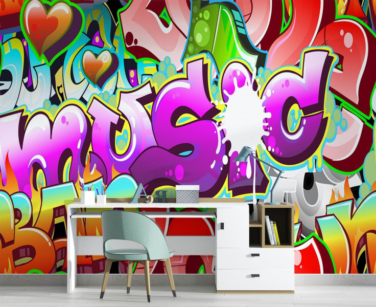 Feeby Fototapeta, Kolorowe graffiti napisy 150x105