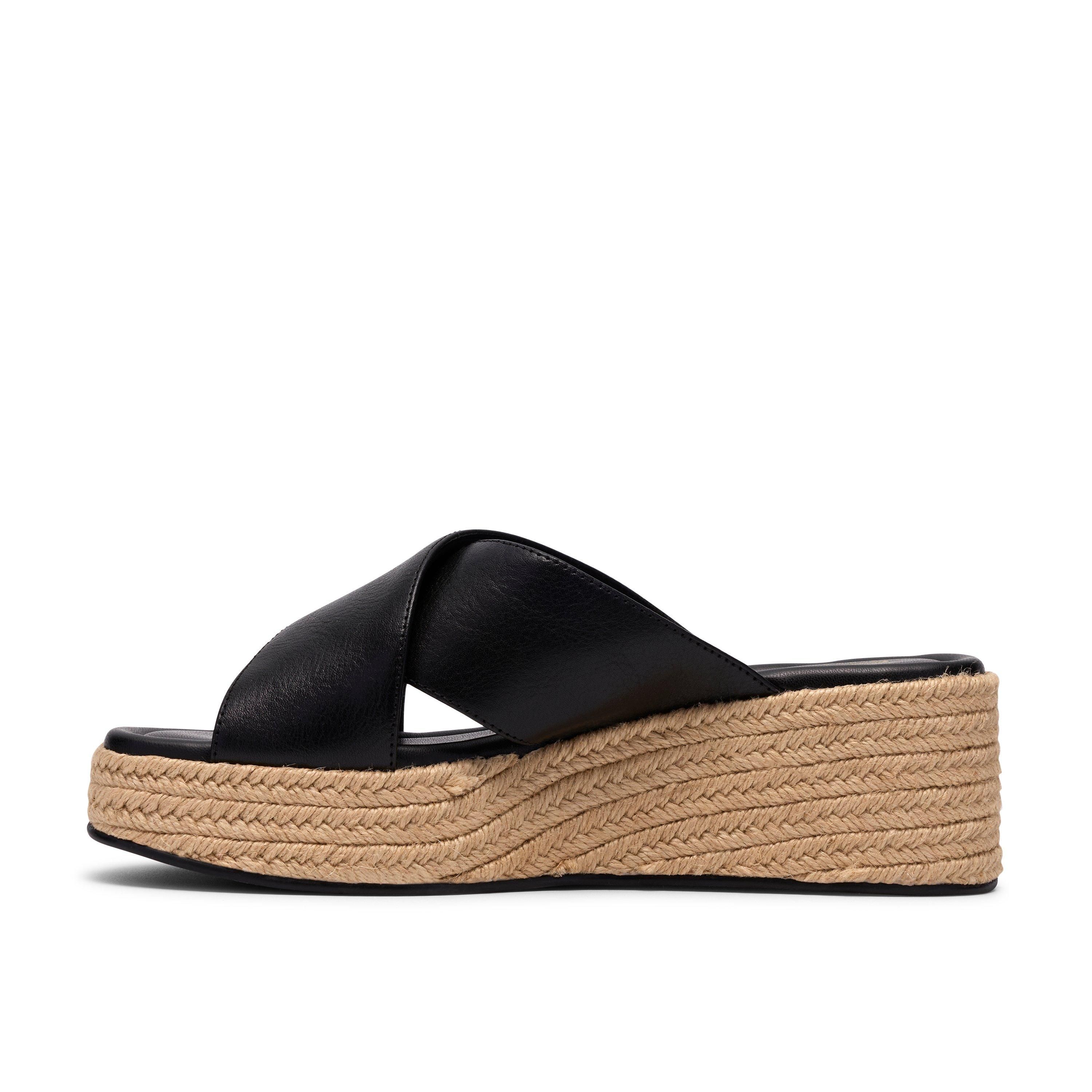 Clarks Tessiah Mule Black Leather Mules,Wedge Sandals