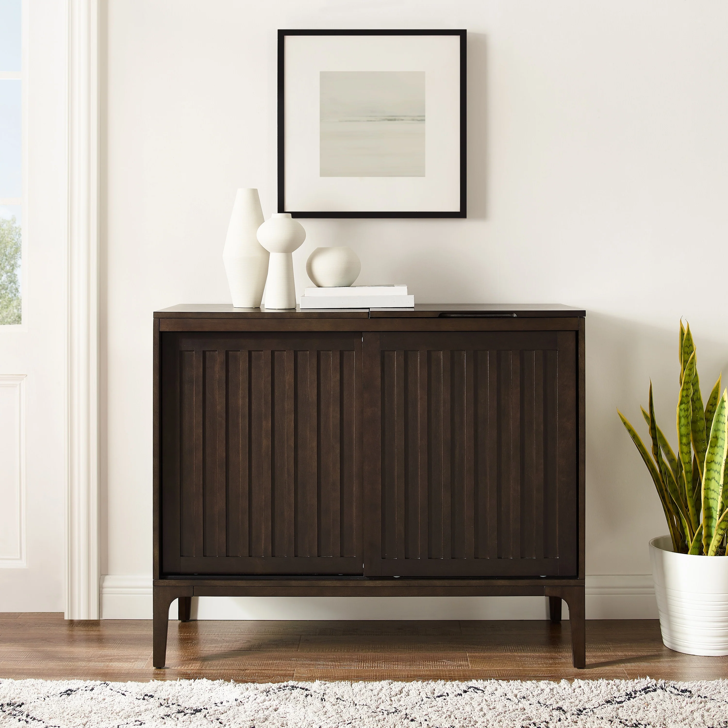 Crosley Asher Record Storage Media Console