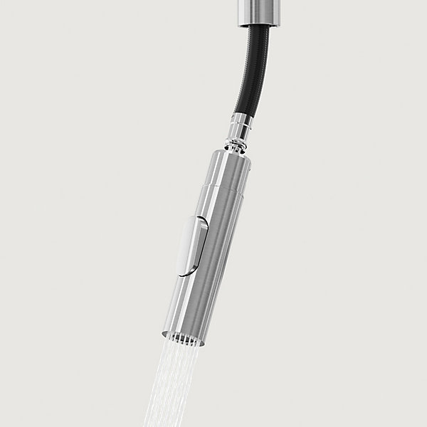 Mitigeur de cuisine avec douchette effet inox brossé GoodHome Zanthe