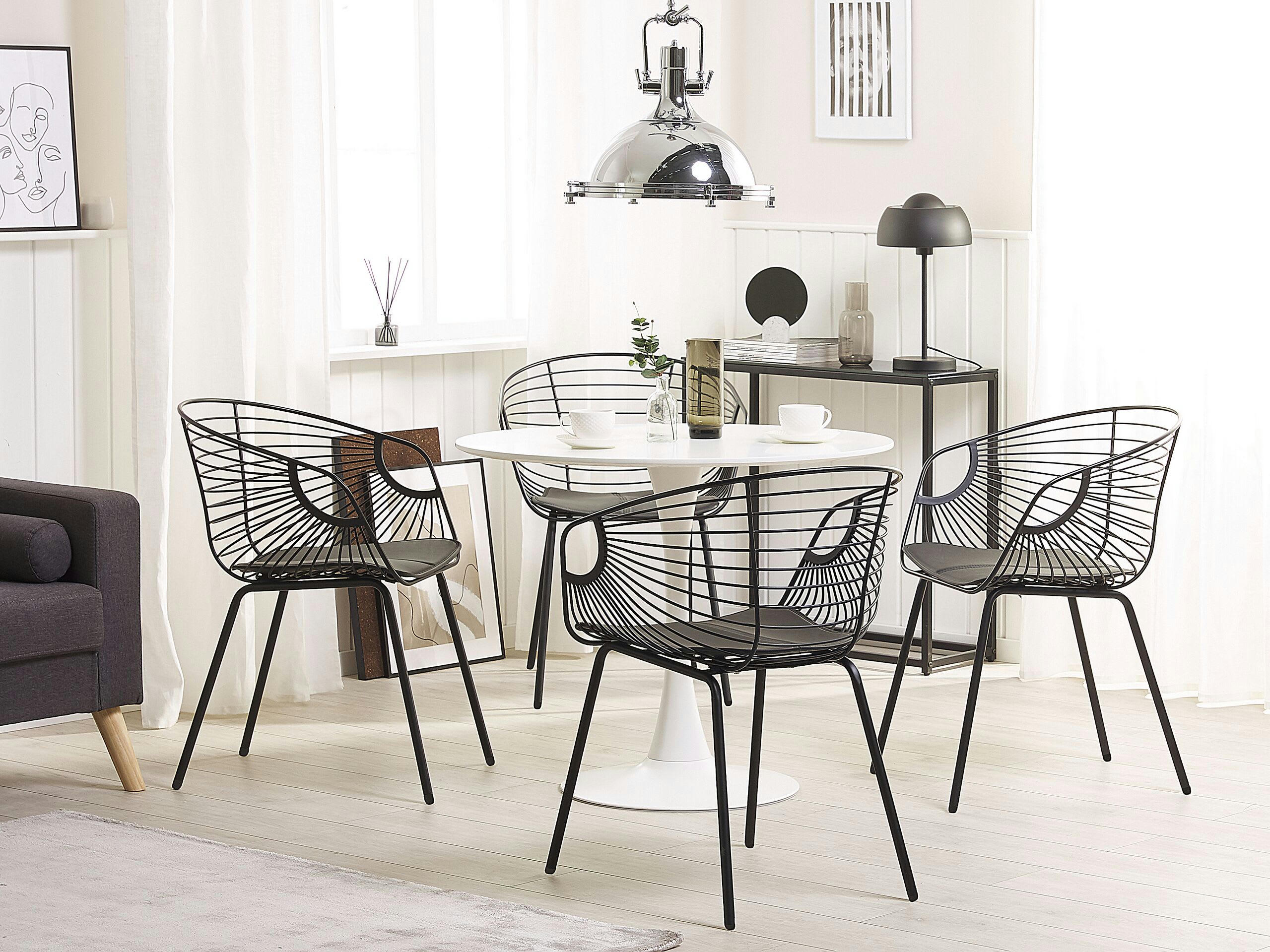 HOBACK - Lot de 2 chaises en métal noir