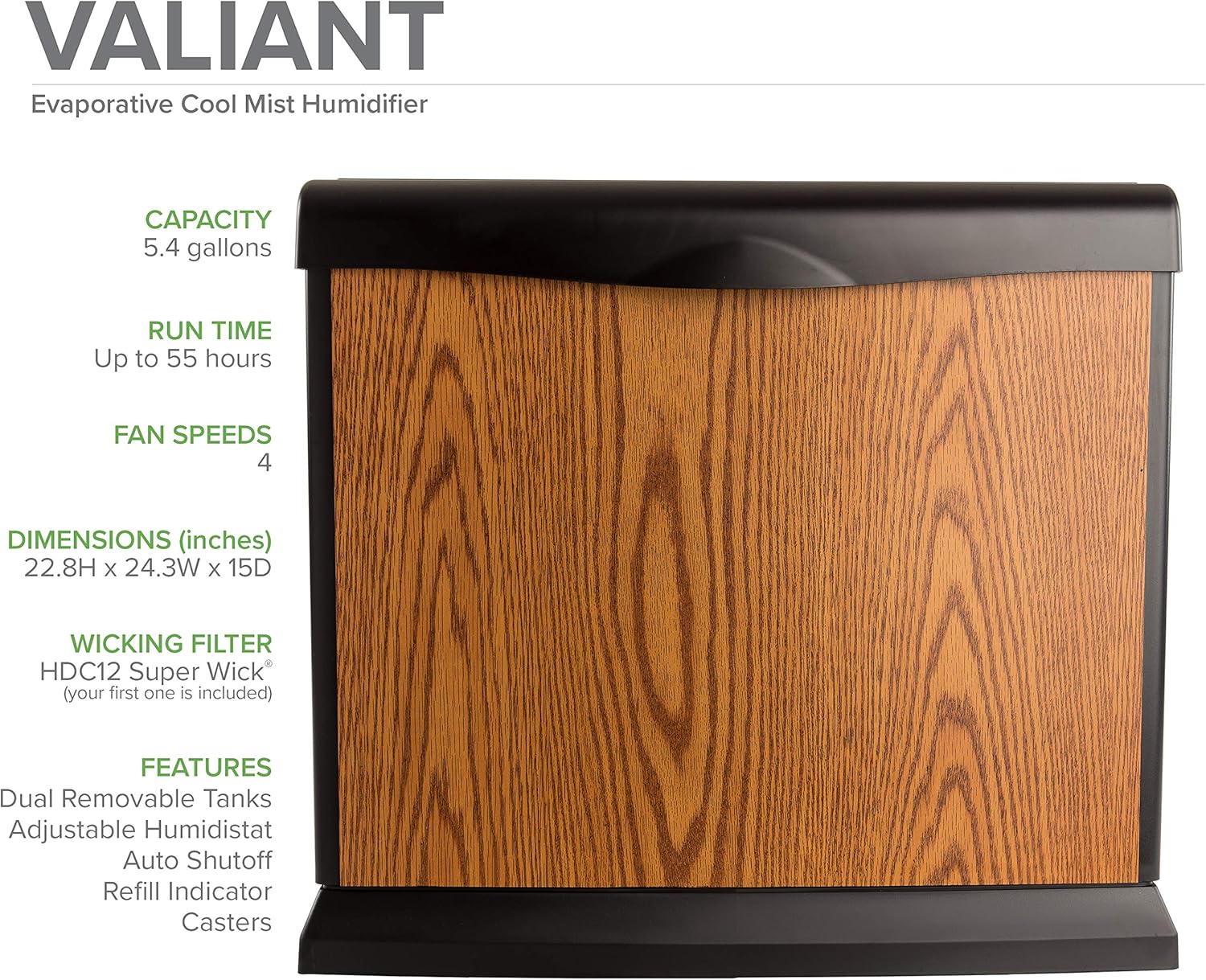 AIRCARE Valiant Digital Whole-House Console-Style Evaporative Humidifier (Honey Oak)