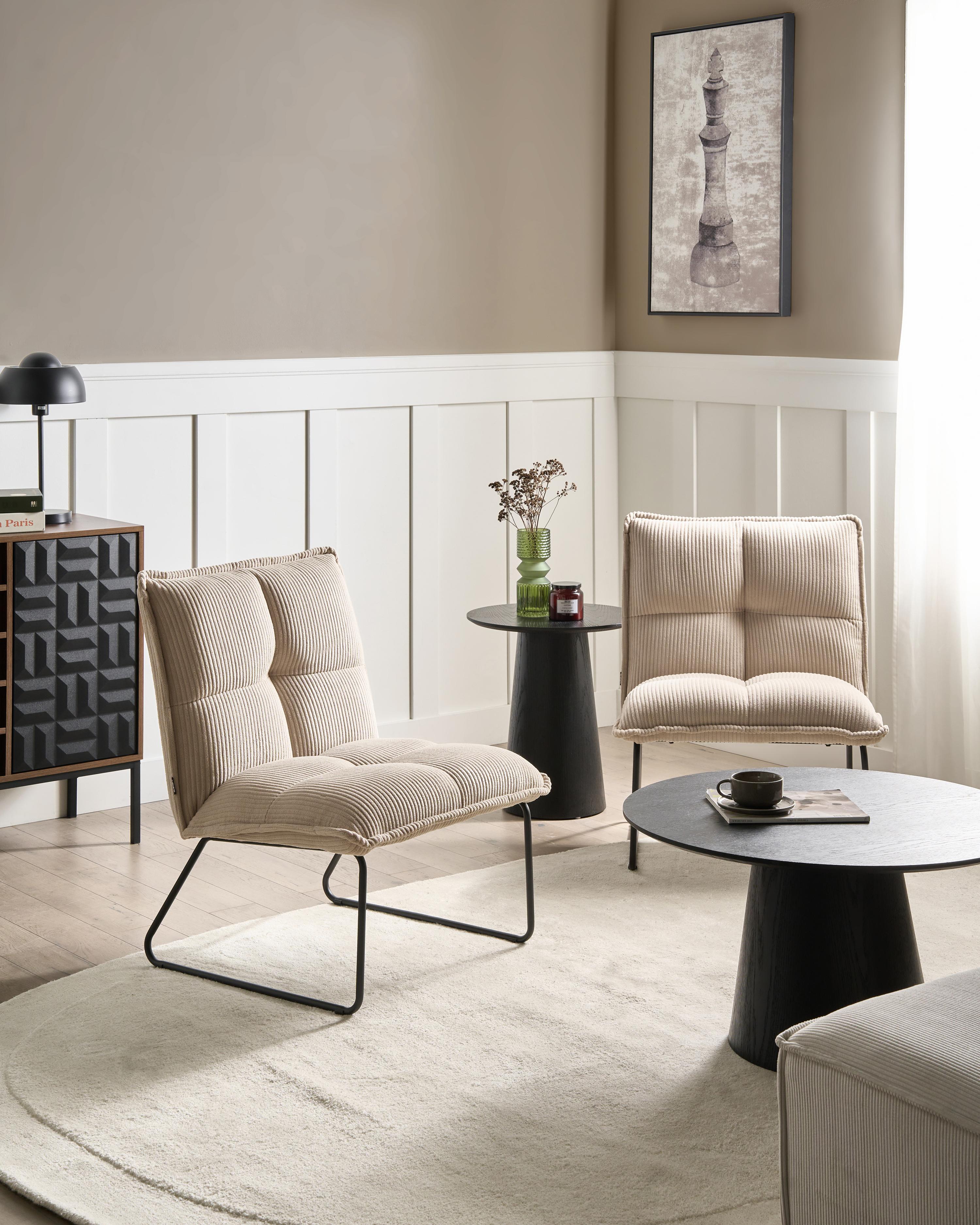 Set of 2 Armchairs BJASTA Corduroy Beige