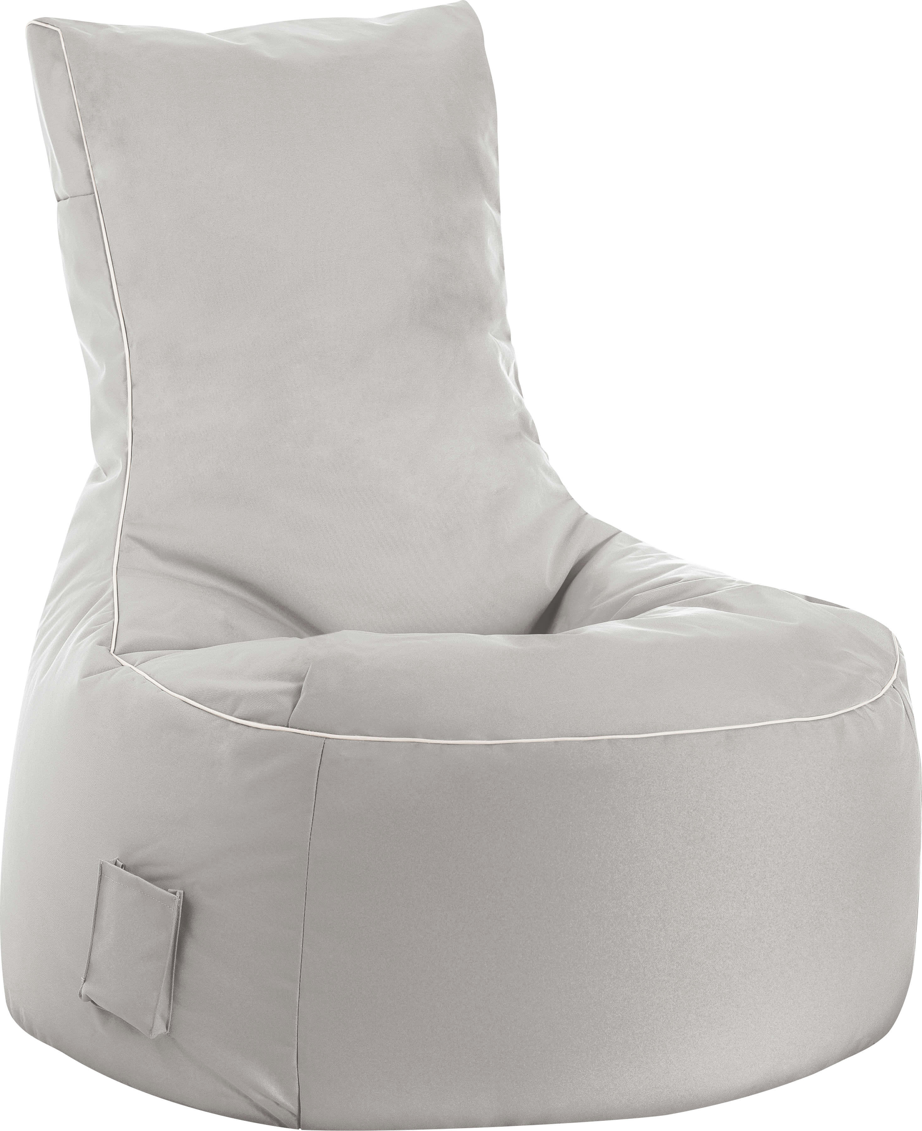 SWING SCUBA - Pouf d'extérieur gris clair avec dossier 95x65x90