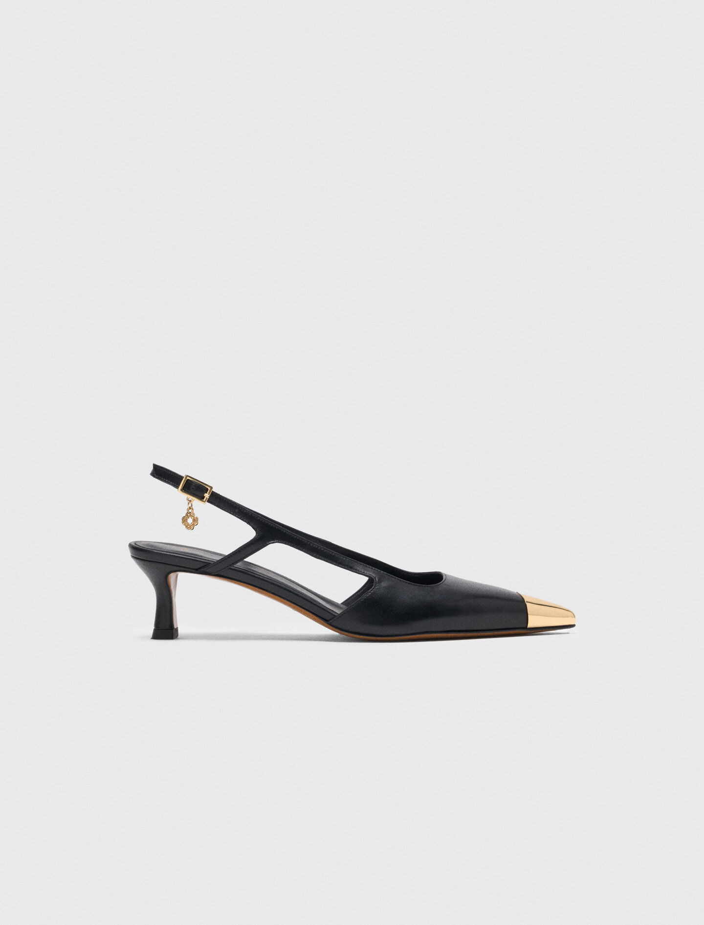 Escarpins slingback en cuir lisse