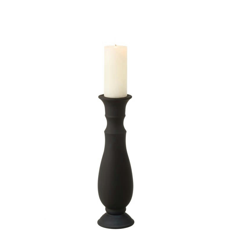 MAT - Chandelier verre mat noir large H40cm