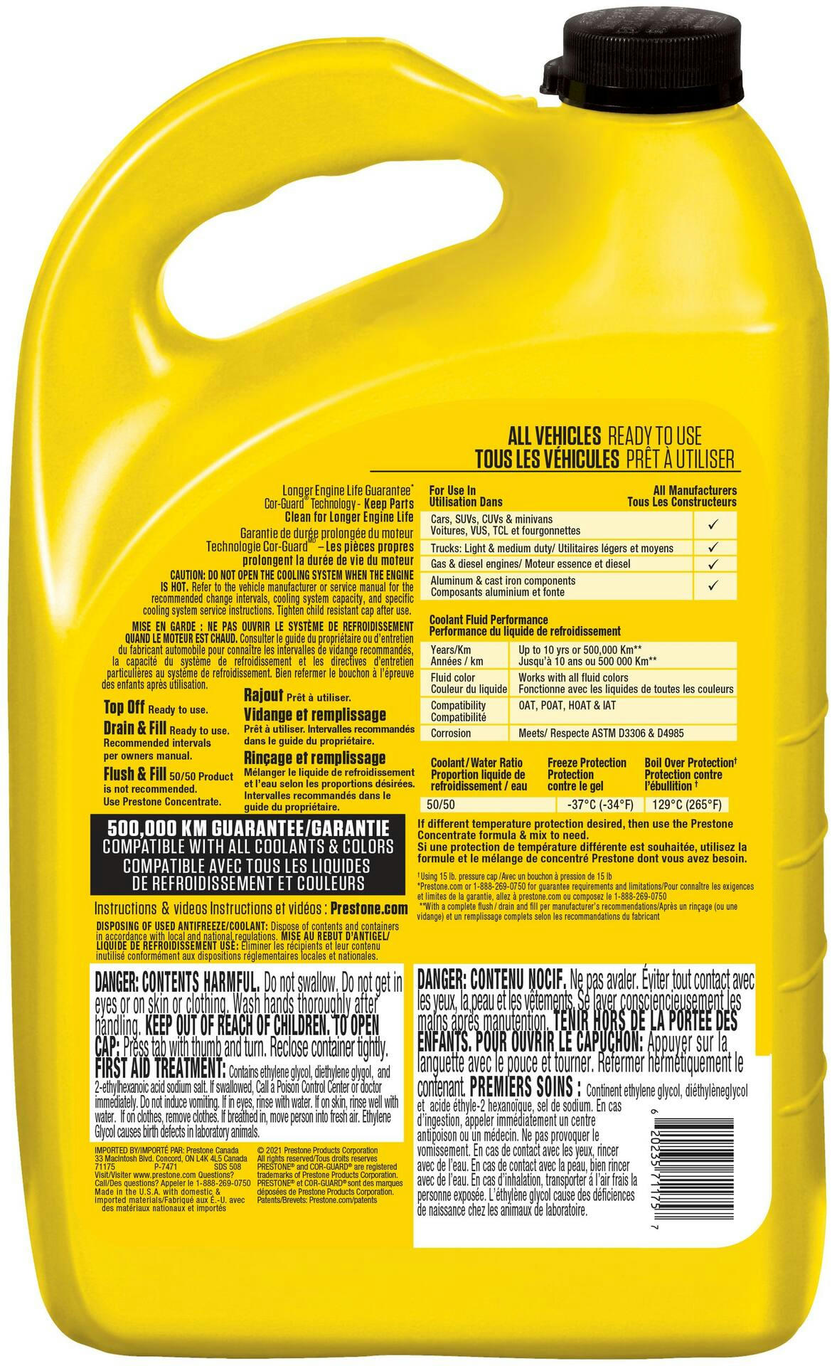 Prestone® 50/50 Premixed Anti-Freeze/Coolant for All Vehicles 3.78-L