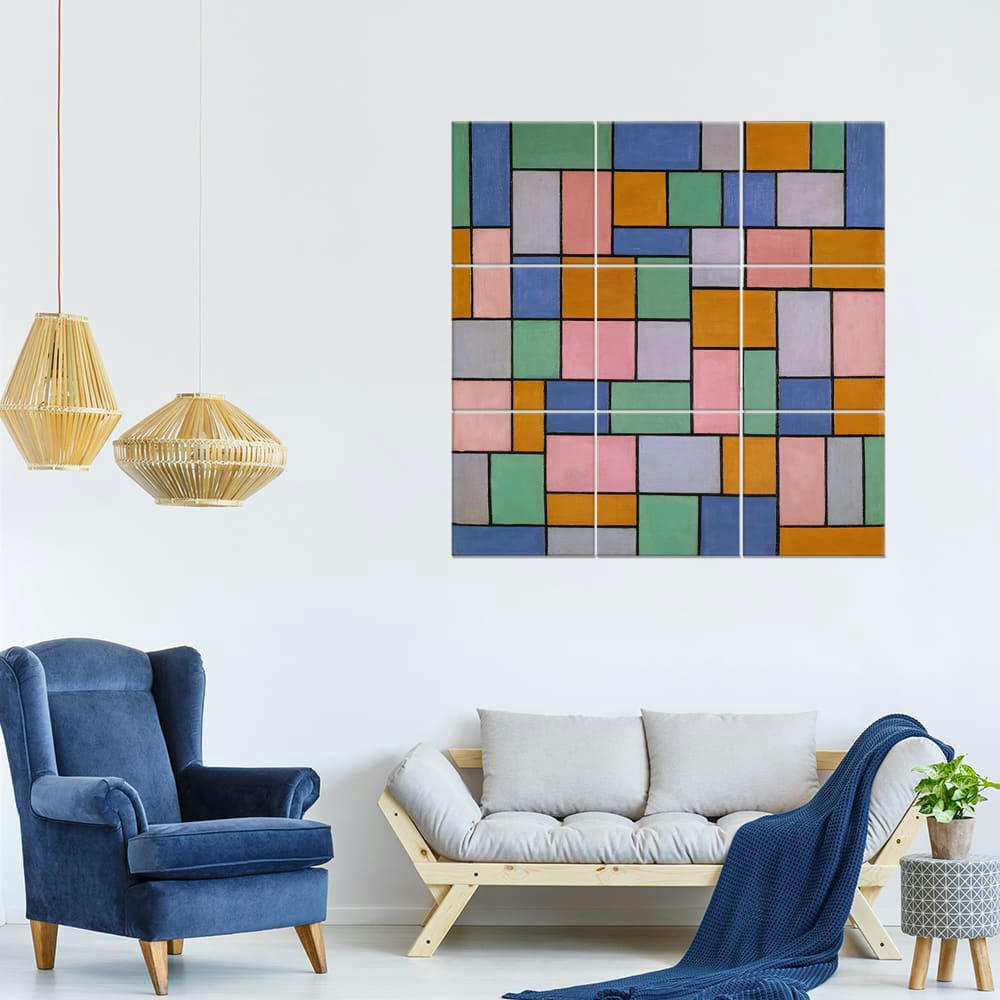 - Tableau Composition en Dissonances - Theo van Doesburg 150x150cm