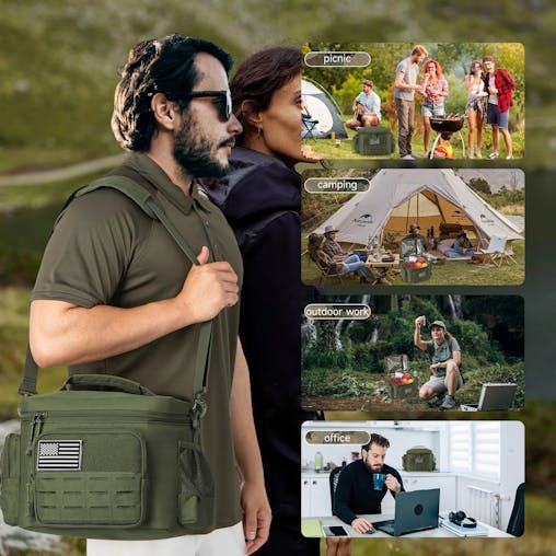 NNEOBA Tactical Lunch Box Heavy Duty Cooler Bag (Green)