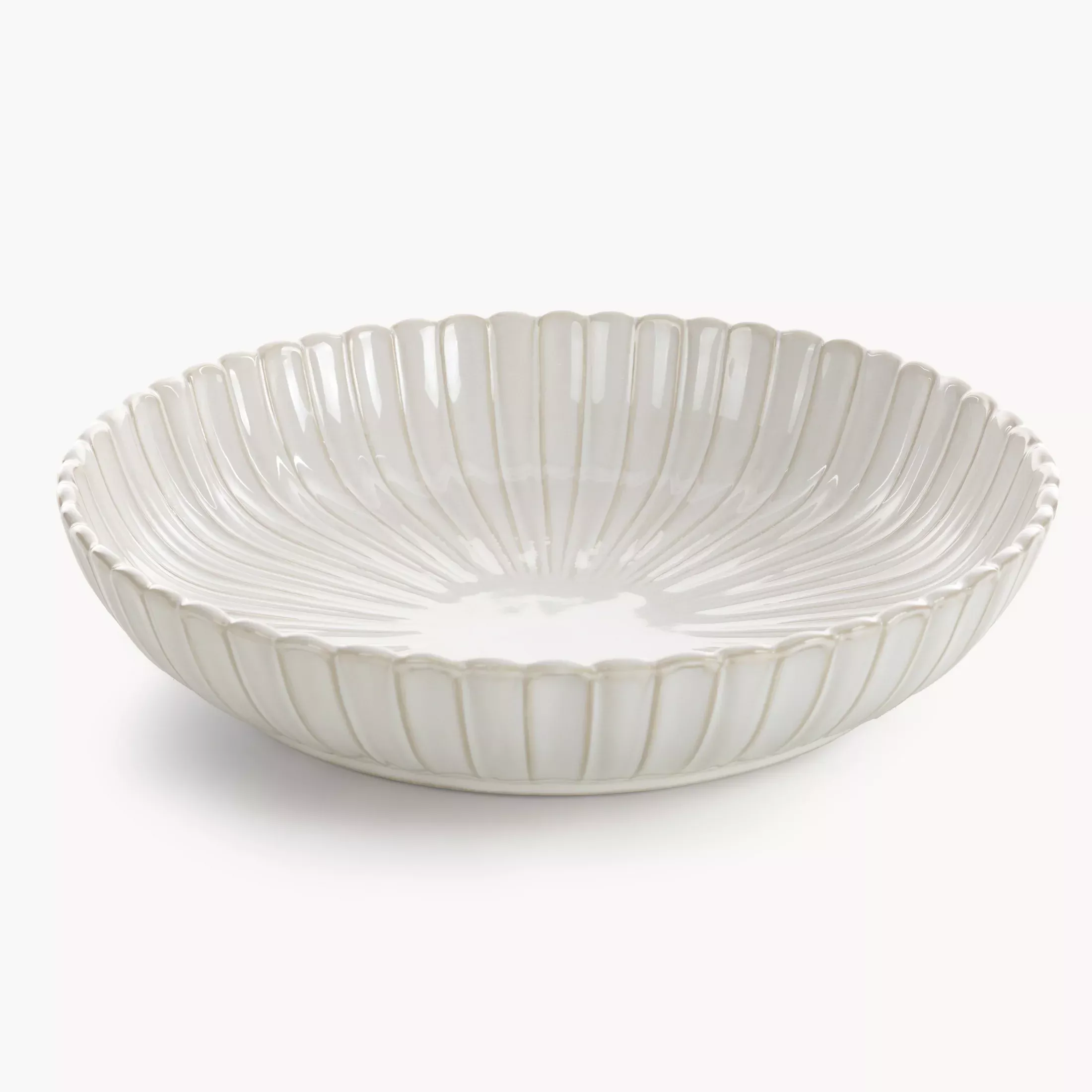 Misa ceramiczna dekoracyjna kremowaz przecieranym wzorem w stylu eko średnica 28x6 cm AVRIL