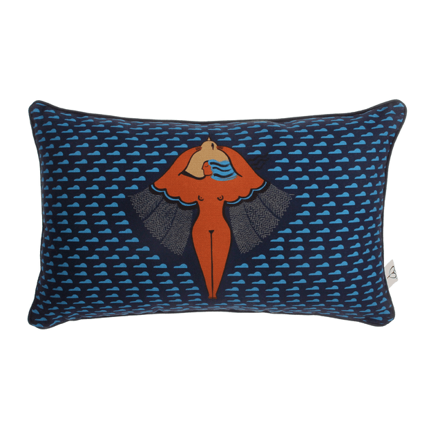 ALMOFADA 50 CM X 30 CM MULHER PÁSSARO