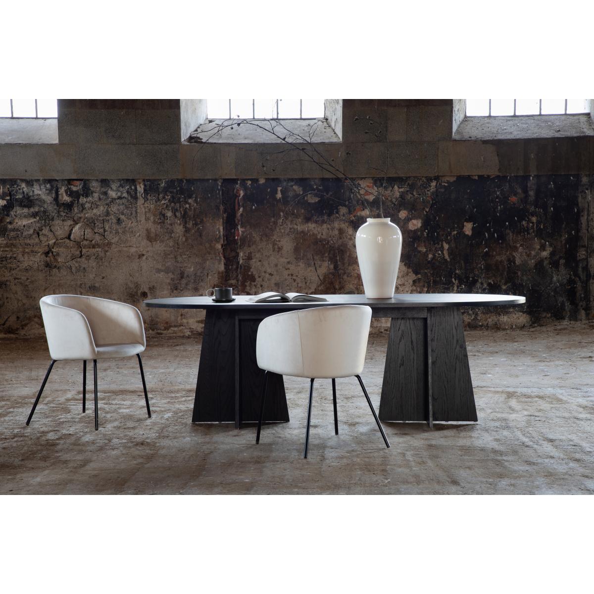 Svea - Liro deens ovale eettafel - 230 x 115 cm - zwart