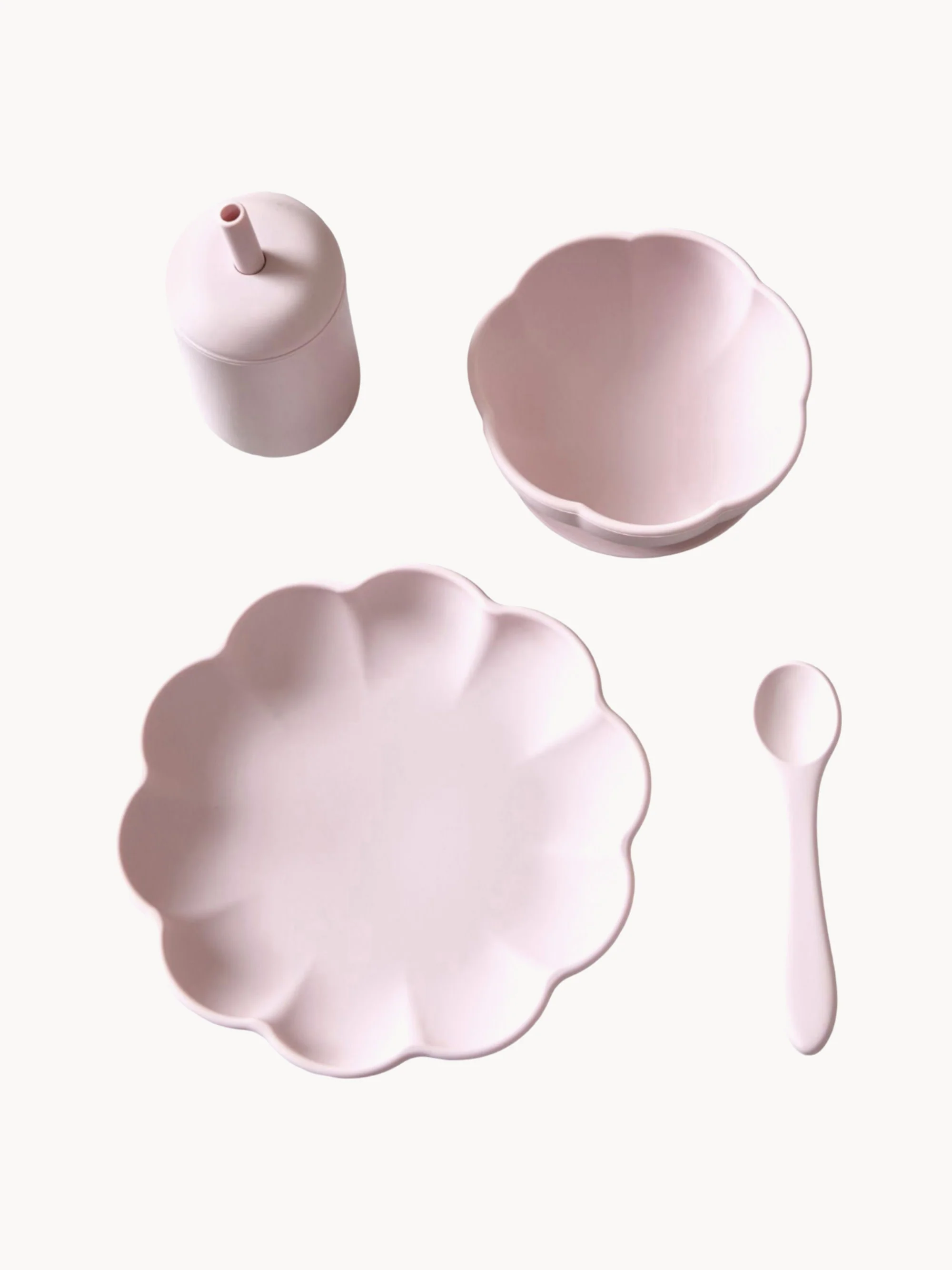Kinder-Silikon-Esstischset Little Poppy, 4er-Set