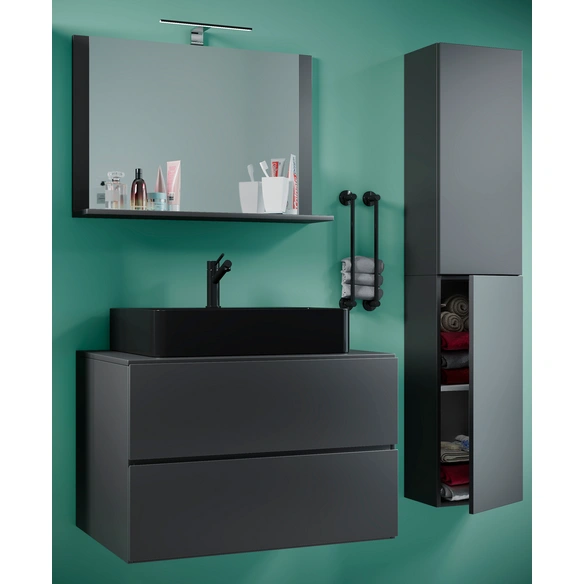 Waschplatz-Set »Lendas«, 4-tlg., 80 cm, anthrazit