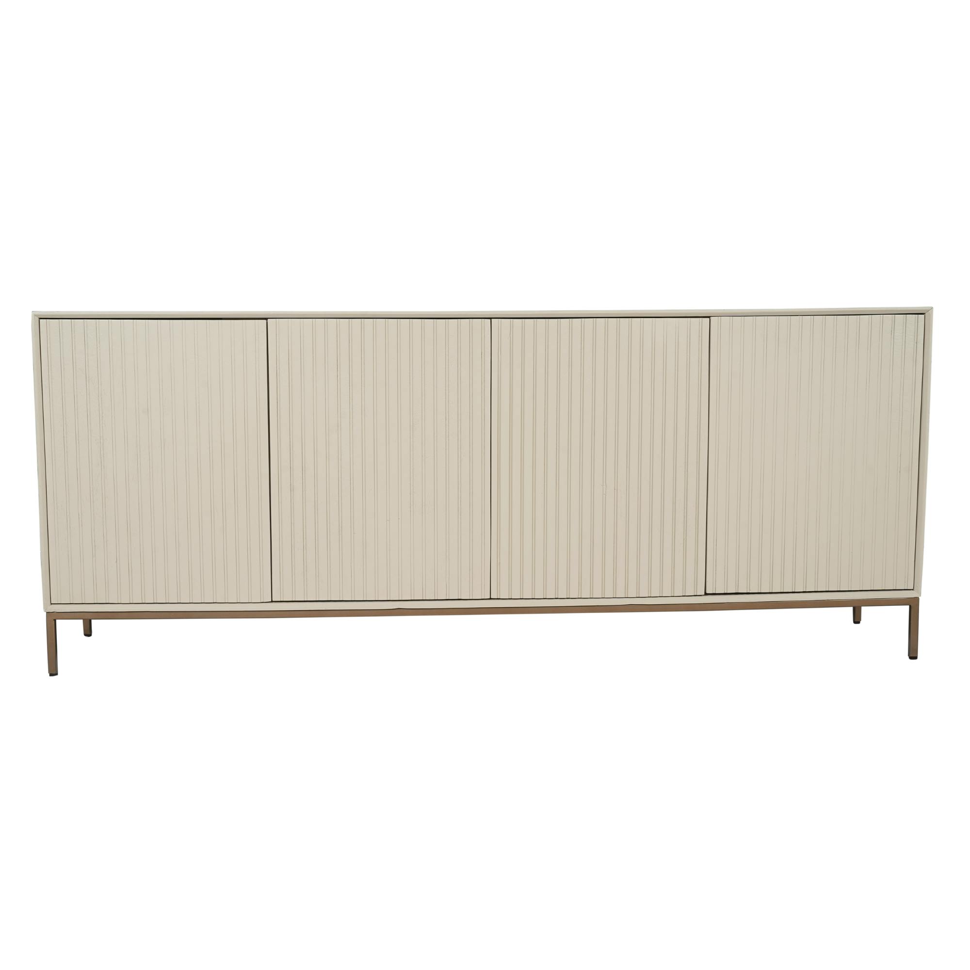 Buffet bois sable 4 portes rainurées 210 cm CORTINA