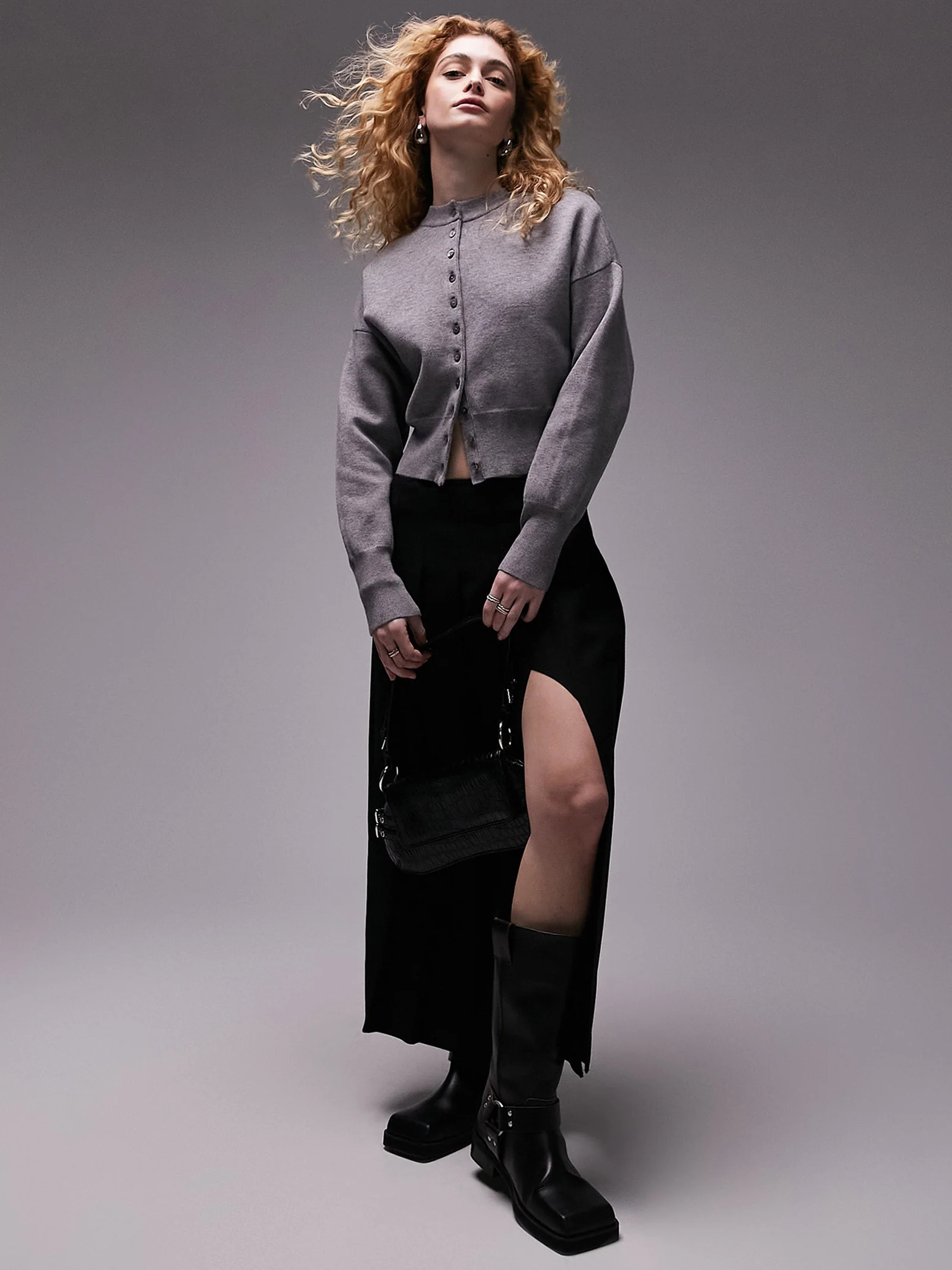 Knitted Compact Fitted Waist Cardigan
