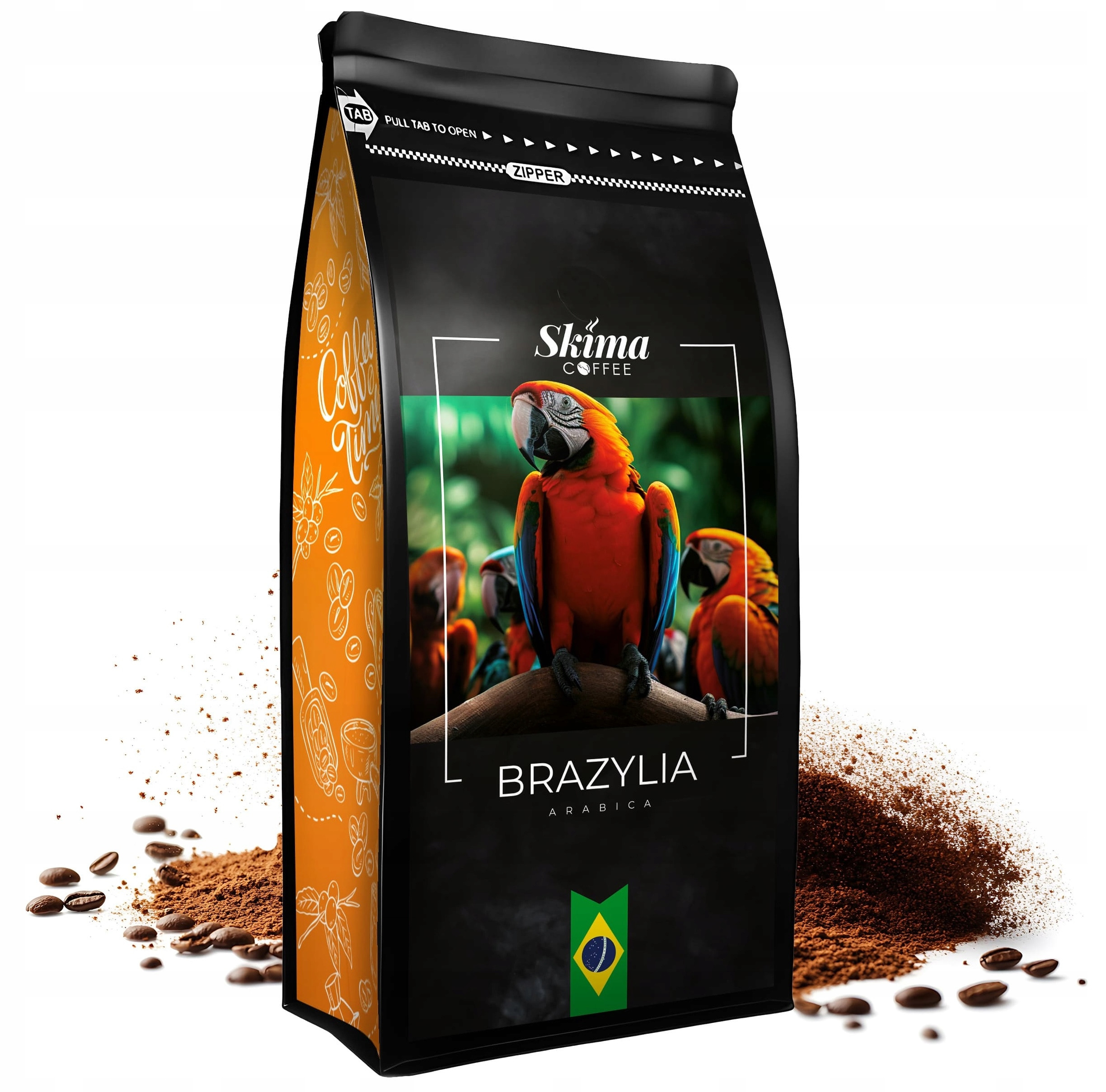 Kawa Mielona 500g Brazylia 100% Arabica Świeżo Palona SkimaCoffee