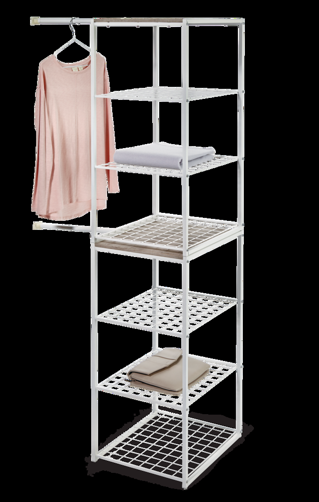 type A Linear Closet Organizer Kit, White, (x2) 16.12-in W x 18.9-in D x 34-in H