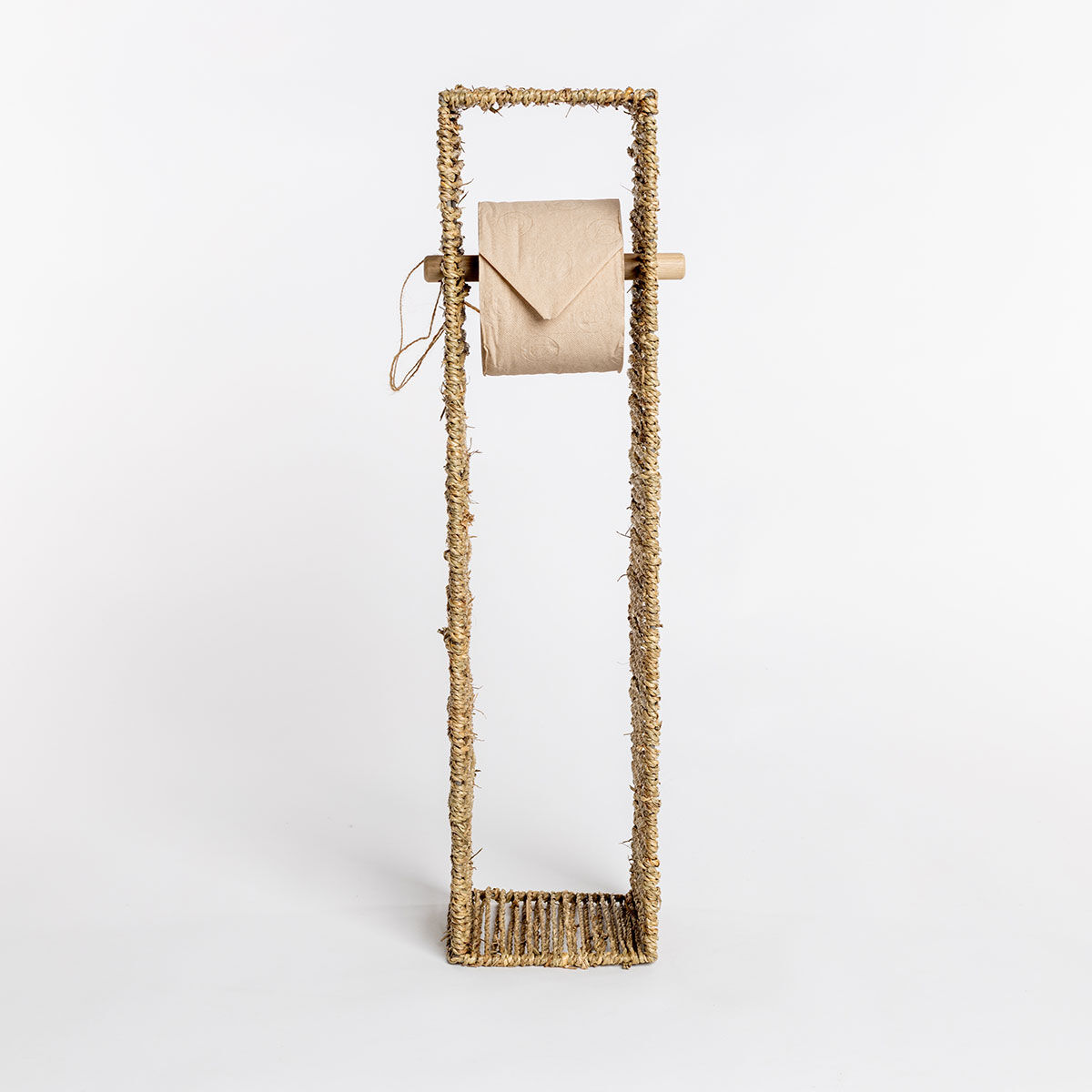 Porta rolos wc bege em corda