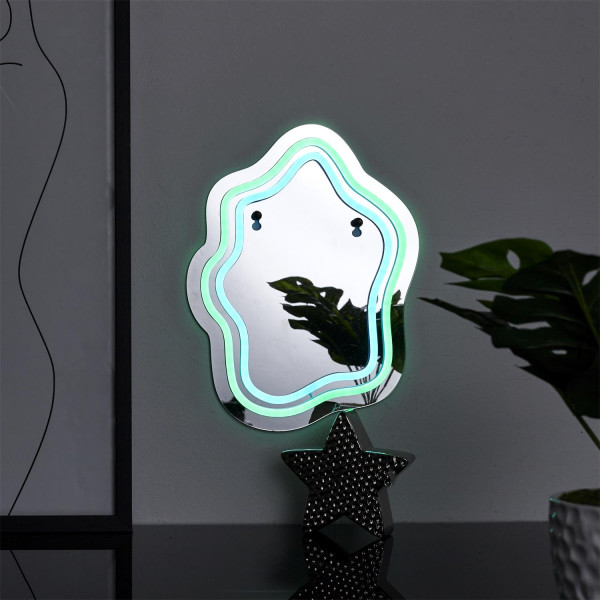 Lustro LED z neonowym oświetleniem nowoczesny design