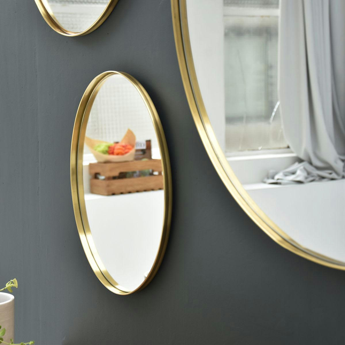- Miroir rond en laiton -80.000x2.500 cm - Or - Métal