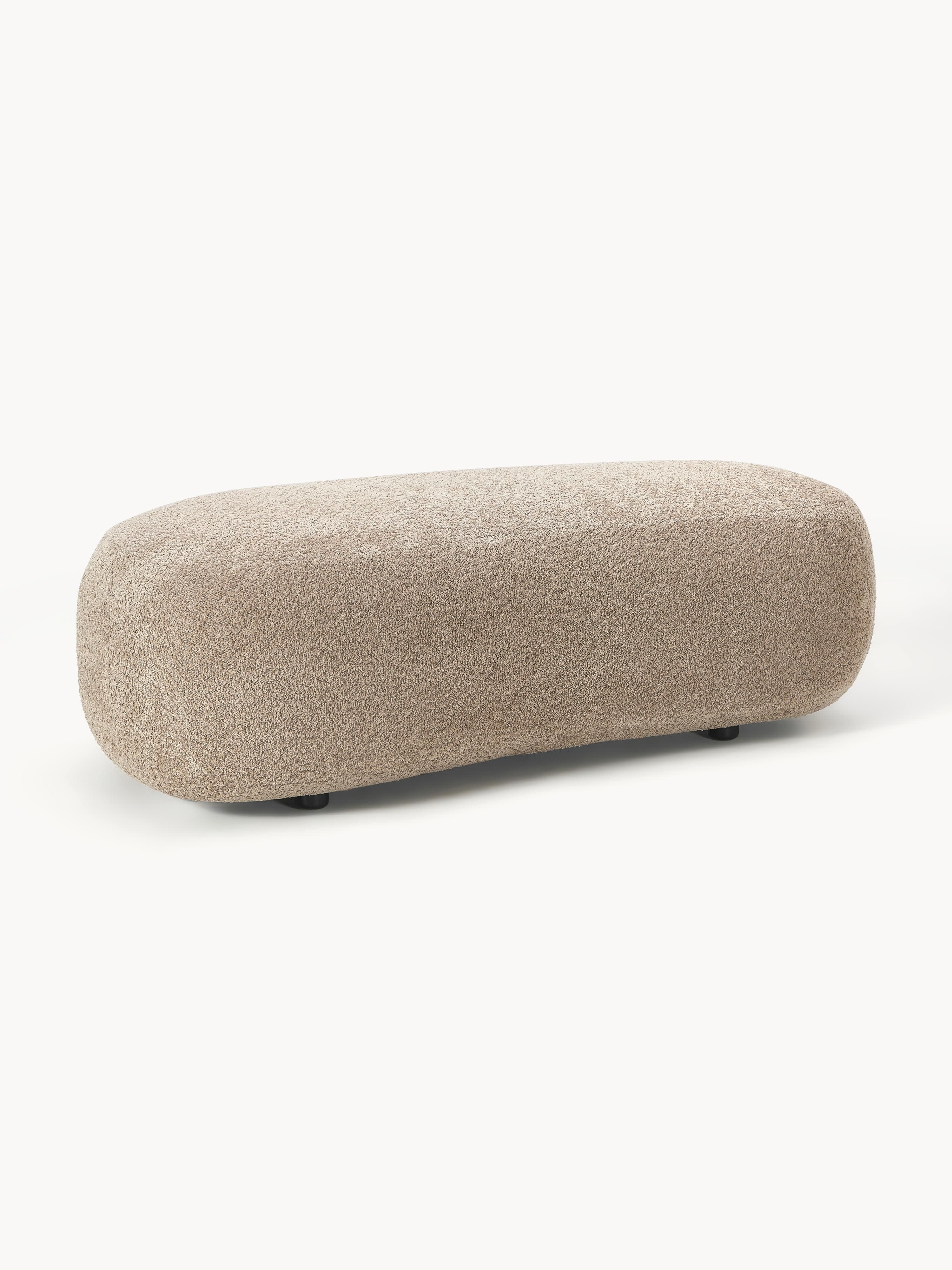 XL-Hocker Alba aus Teddy-Bouclé