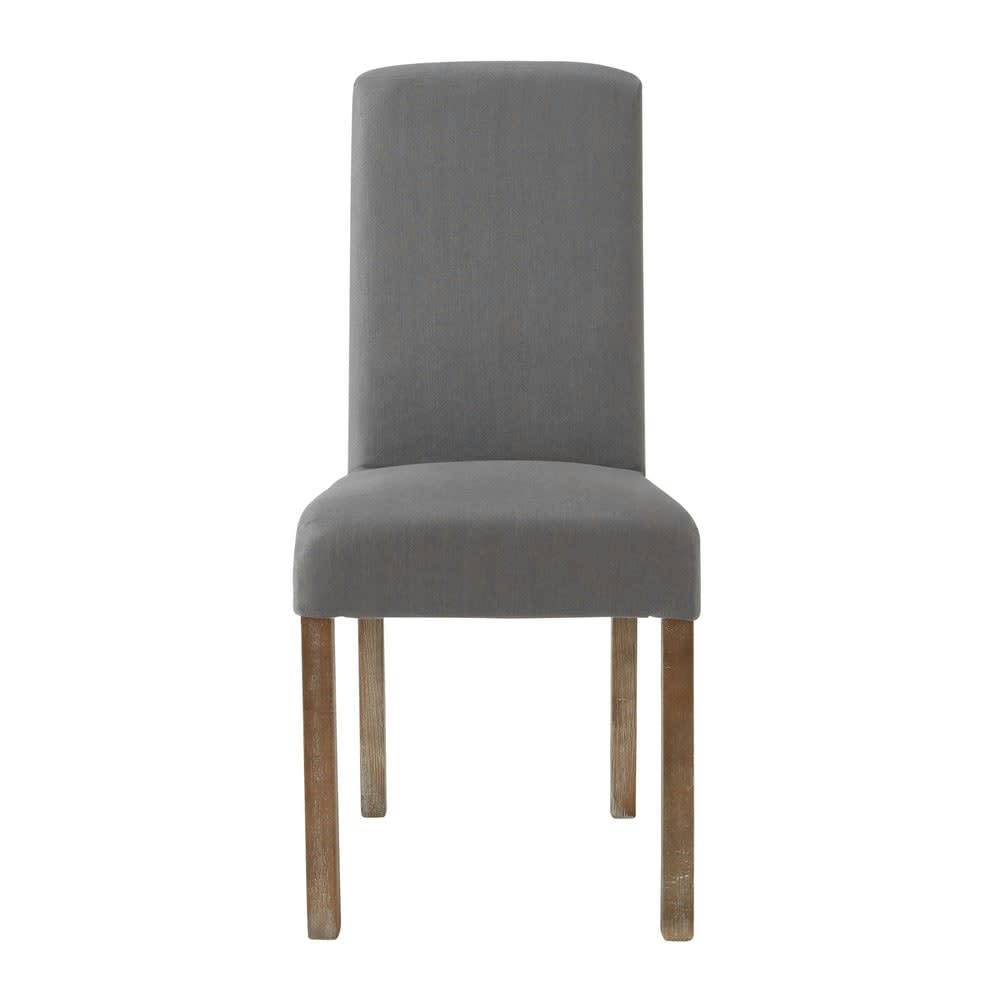 Margaux - Housse de chaise en lin lavé grise, compatible chaise MARGAUX