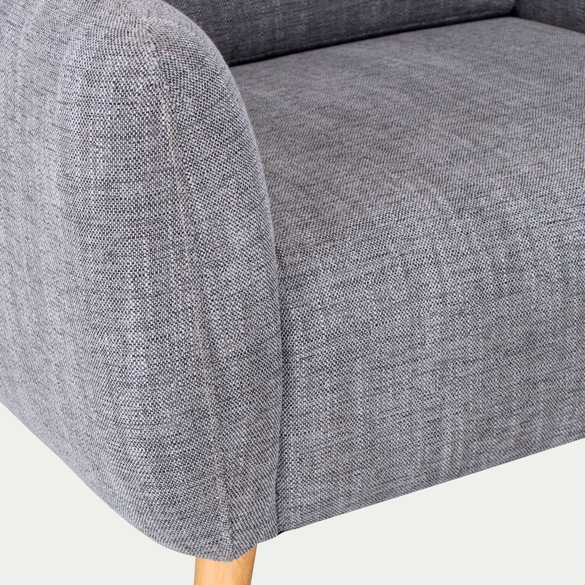 LUCAS - Fauteuil en tissu avec accoudoirs - gris
