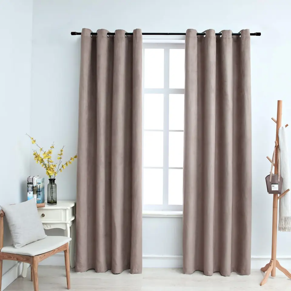 vidaXL - Gordijn - Taupe - Stof - 140 x 245 cm - 2 stuks