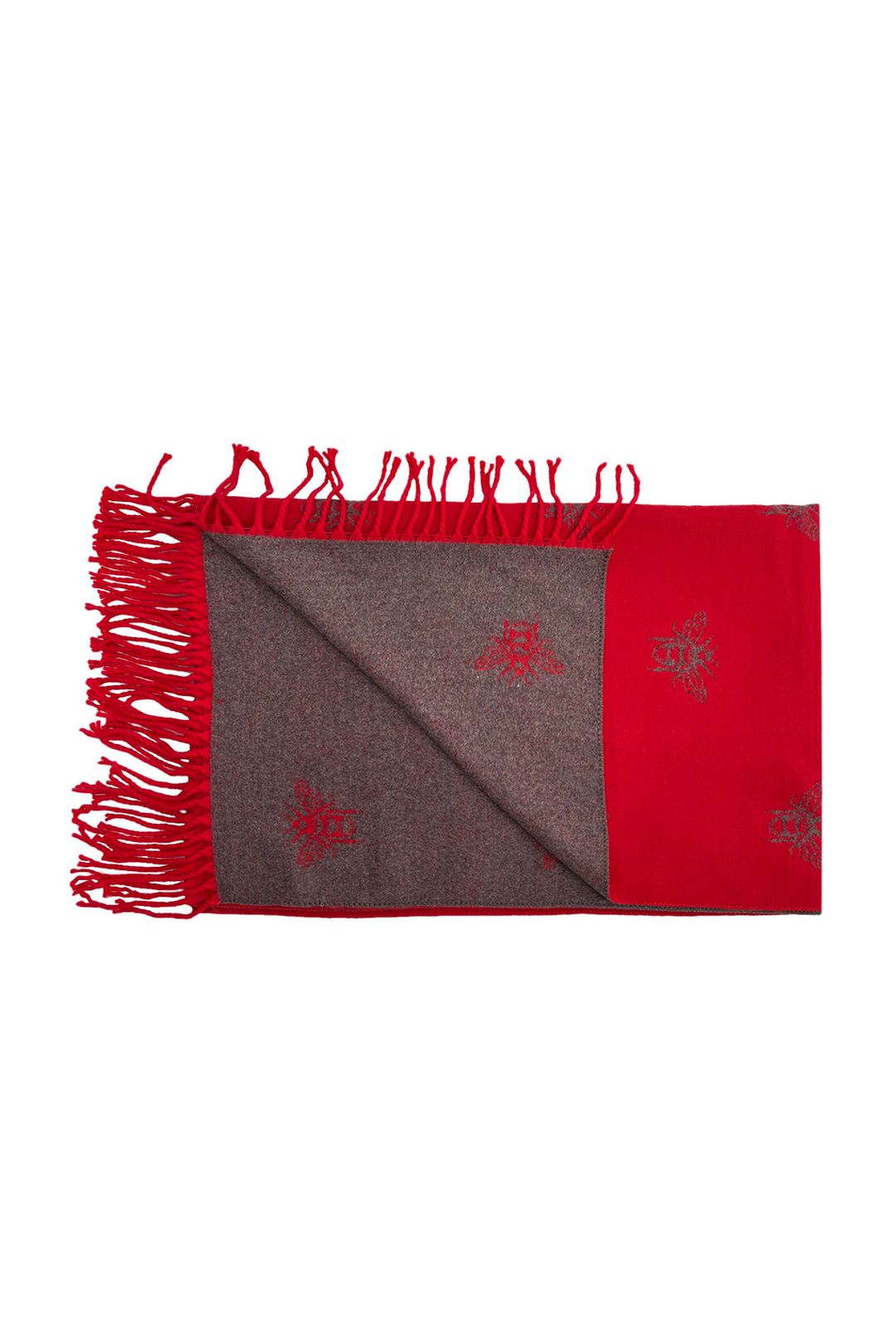 Vellin Reversible Bee Print Wool Mix Scarf