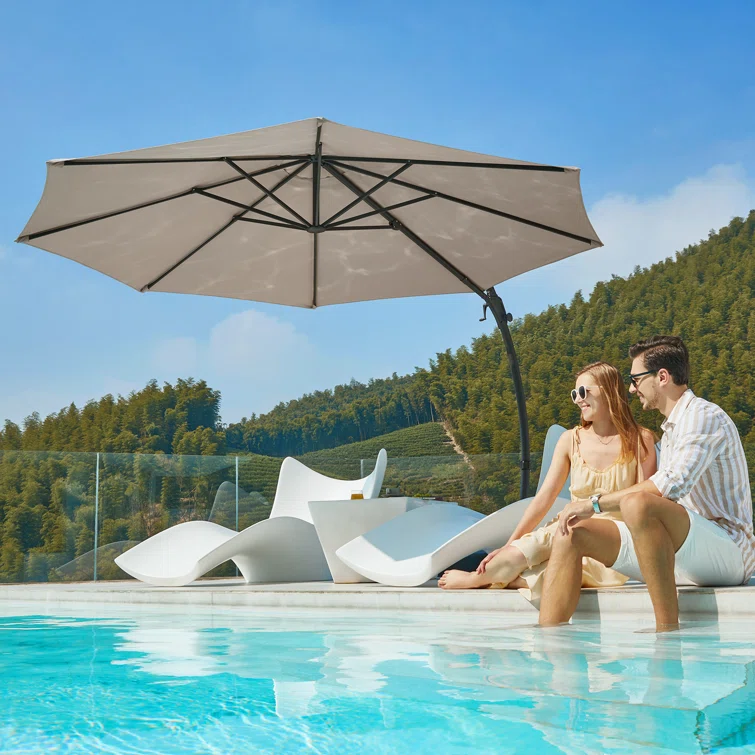 Ebonique Cantilever Umbrella with Base Included