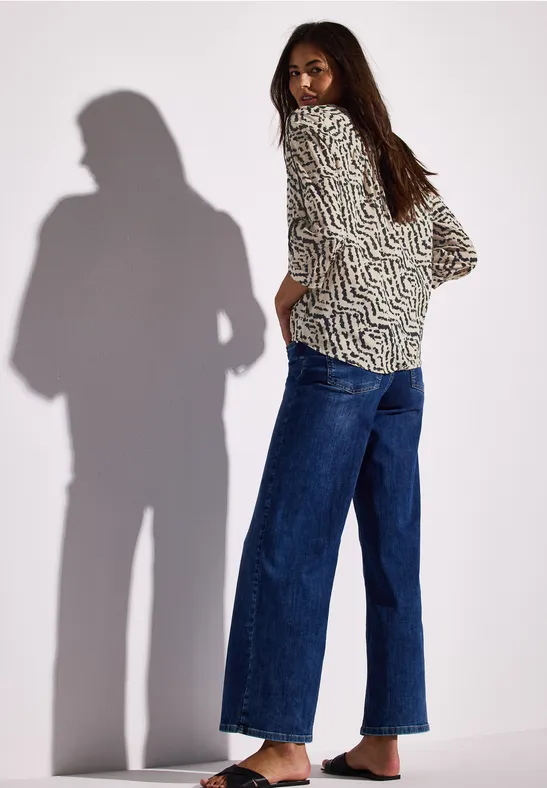 Print-Bluse mit Tapedetails