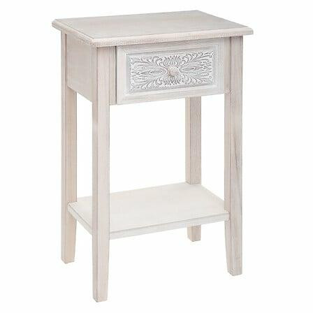 STOLIK NOCNY Hina Z SZUFLADĄ 45x30x67 cm rzeźbione ornamenty