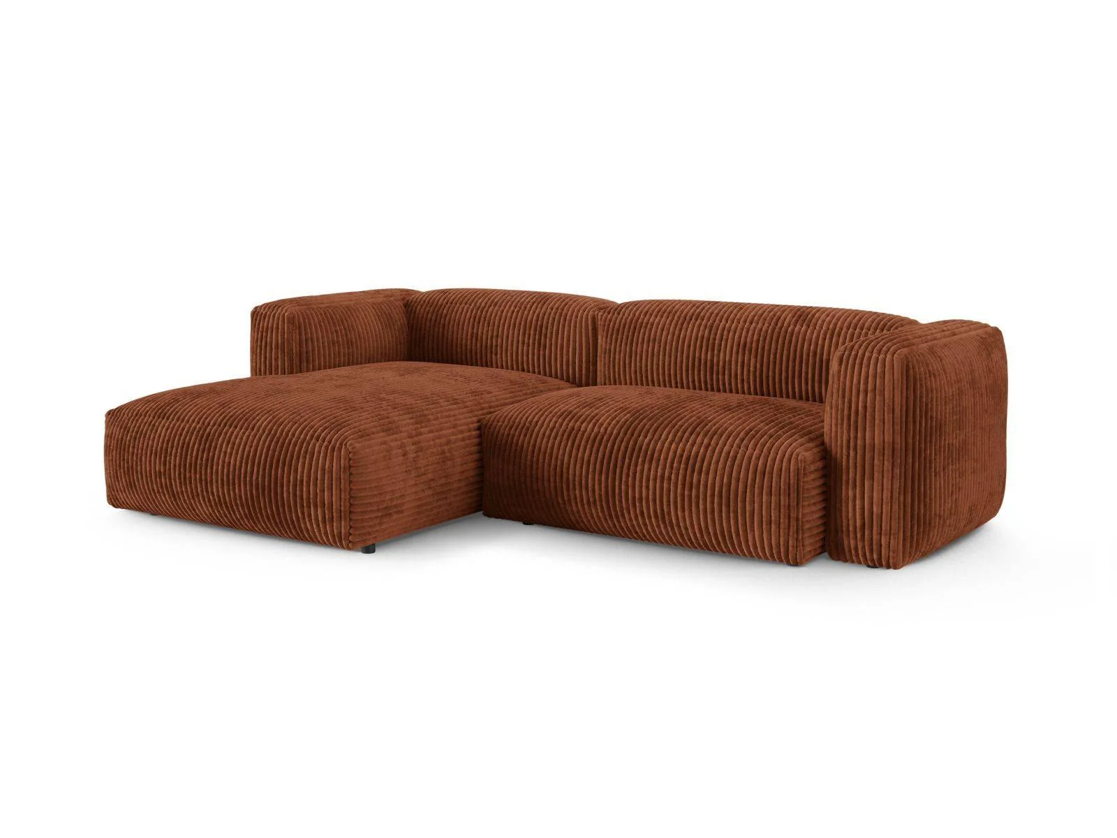 Modulaire hoekbank Martina links ribstof