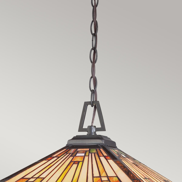 Lampa wisząca vintage brąz Stephen 3xE27x60W wym: 182x45,7x45,7 cm Quoizel