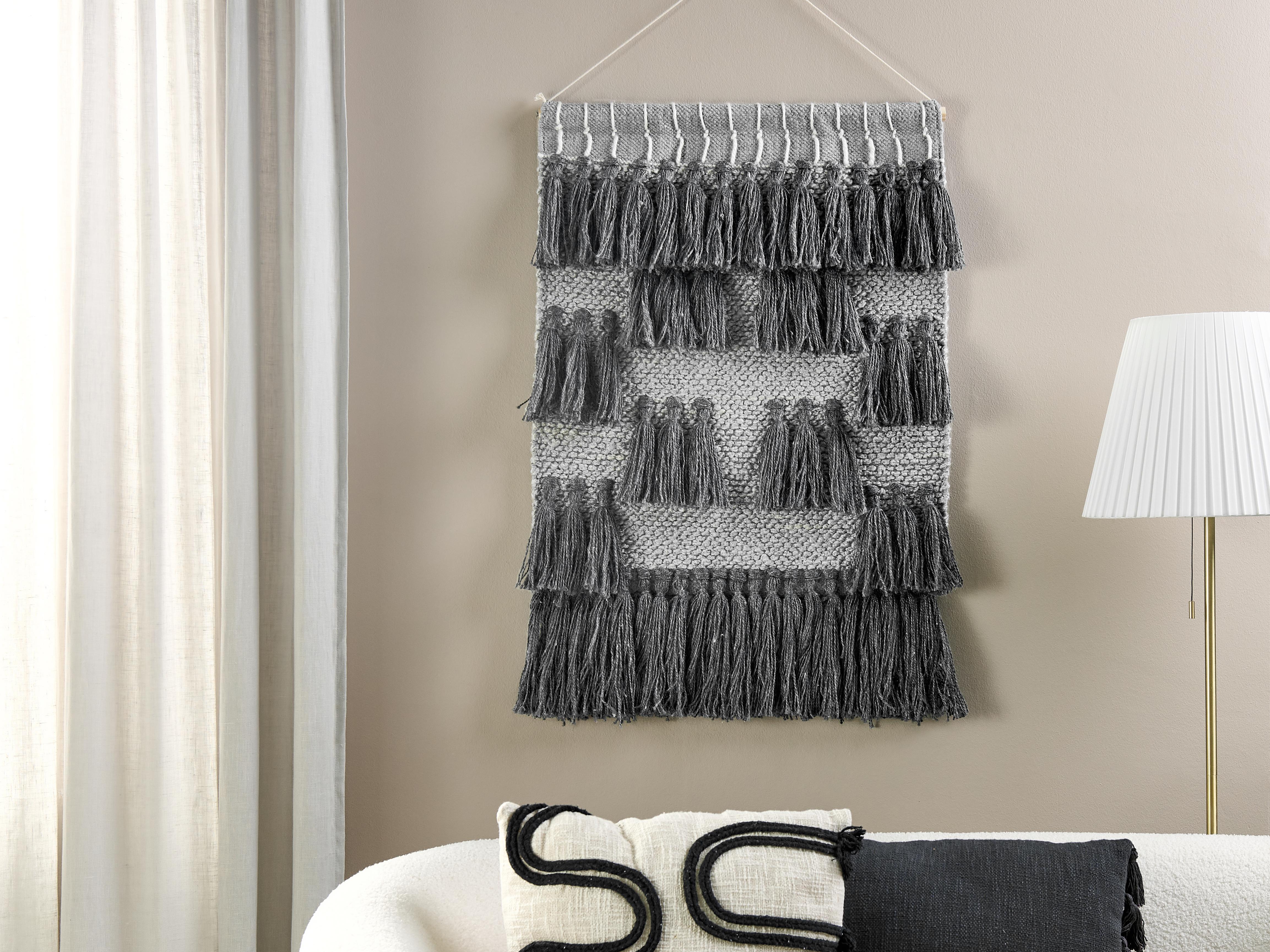 Fabric Wall Hanging JIWA Cotton 106 cm Grey