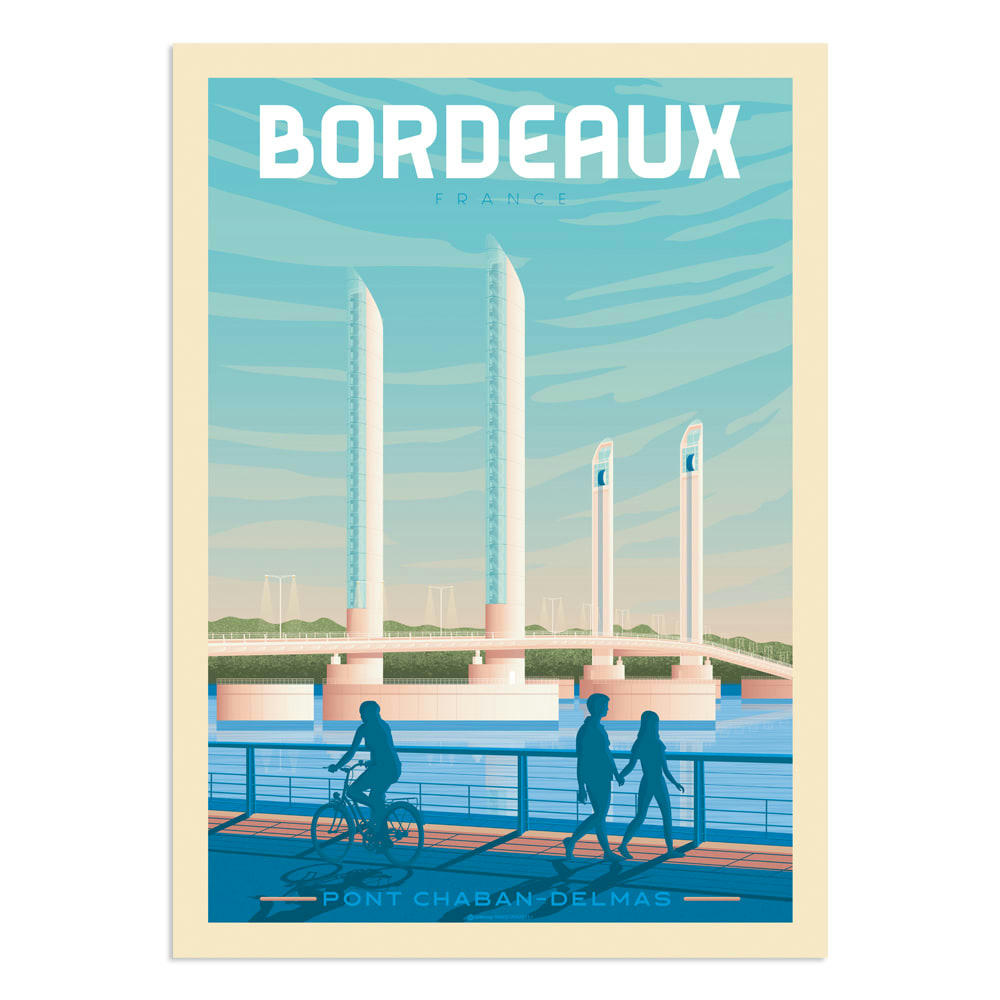 - Affiche Bordeaux  30x40 cm