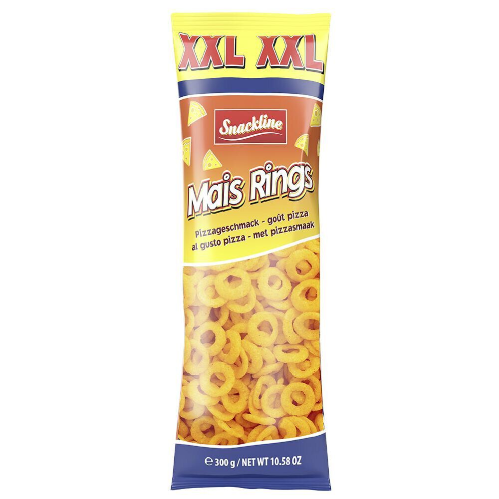 Snack salé XXL anneaux maïs saveur pizza 300g